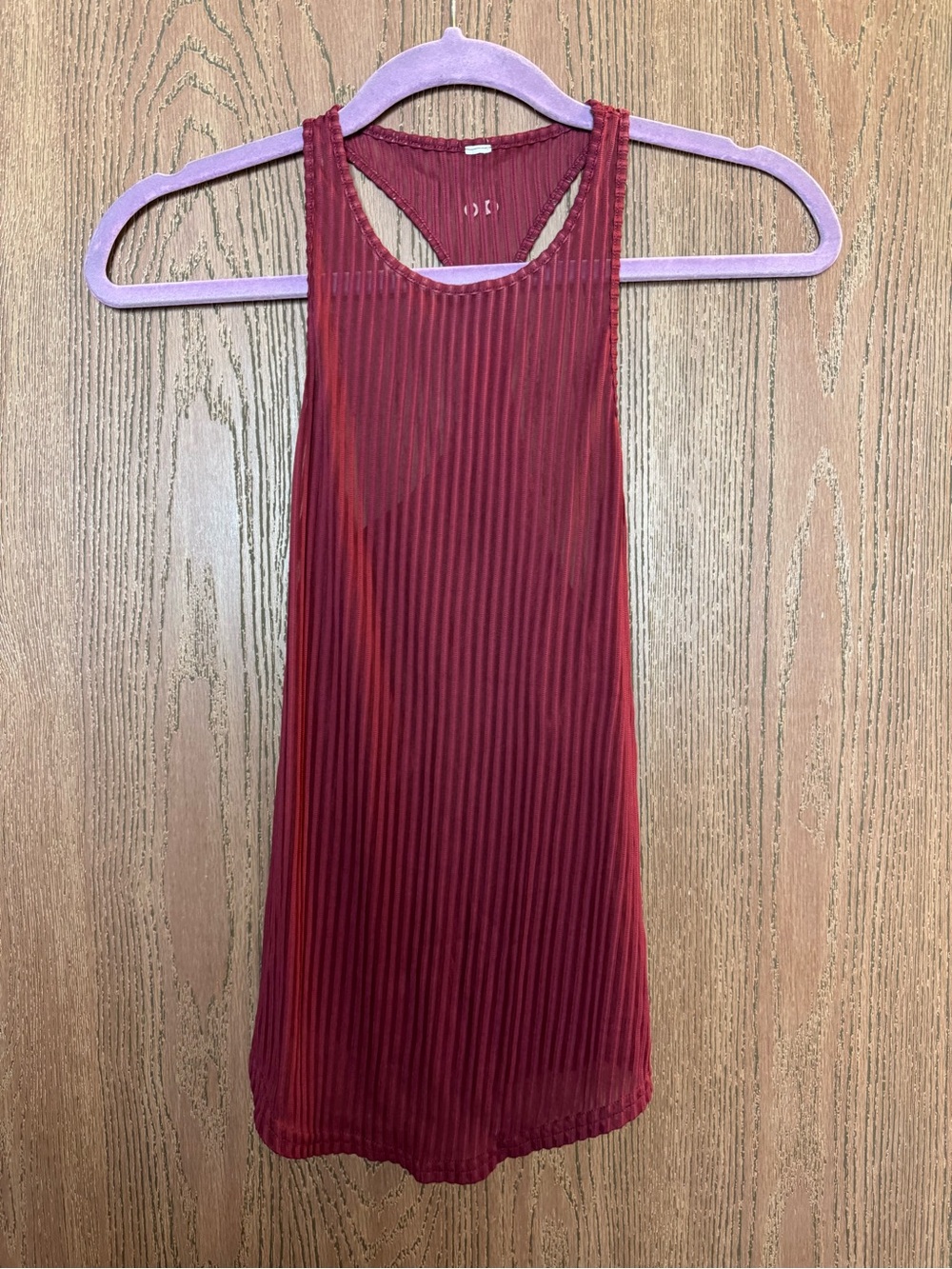 ALO Yoga Ribbed Racerback Tank Top in Burgundy